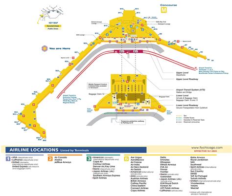 Сhicago o hare airport terminal 5 - map