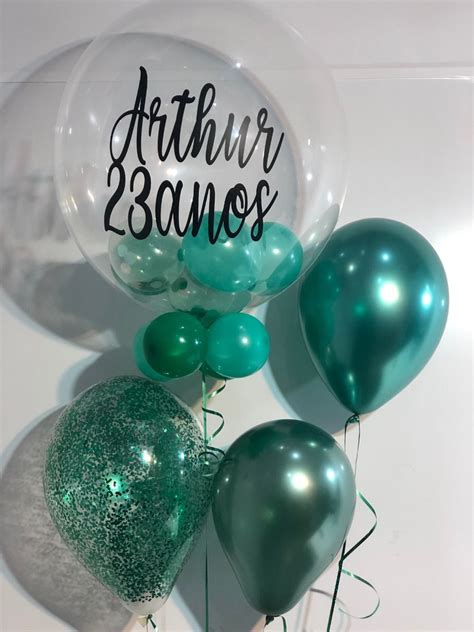 Balão Bubble verde personalizado