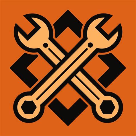 Premium Vector Crossed Wrench Logo Design Concept