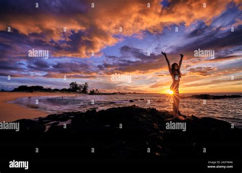 Hawaii Beaches Palm Trees Woman Hi Res Stock Photography And Images Alamy