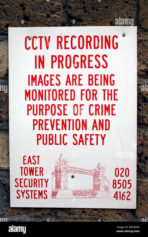 Cctv Recording In Progress Sign Stock Photo Alamy