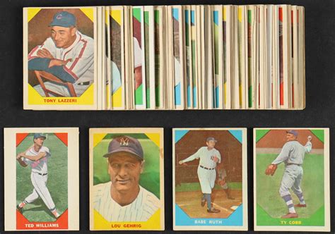 Complete Set Of 79 1960 Fleer Baseball Cards With 72 Ted Williams 28 Lou Gehrig 3 Babe