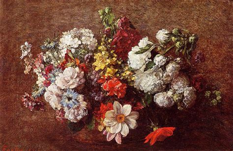 Bouquet Of Flowers Ignace Henri Jean Theodore Fantin Latour