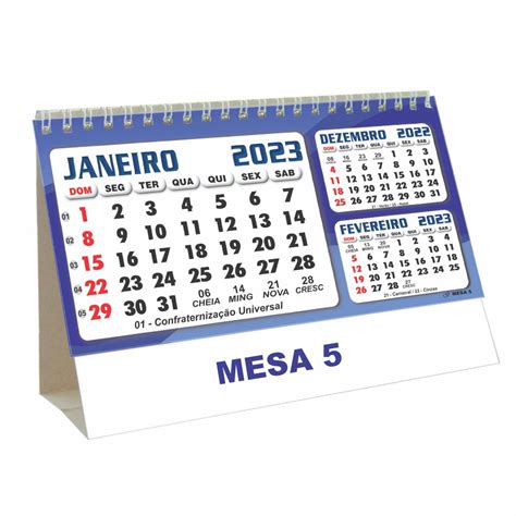 50 Calendário De Mesa 2023 Espiral Sem Personalizar Folhinha