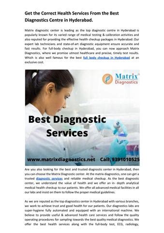 Get The Correct Health Services From The Best Diagnostics Centre In