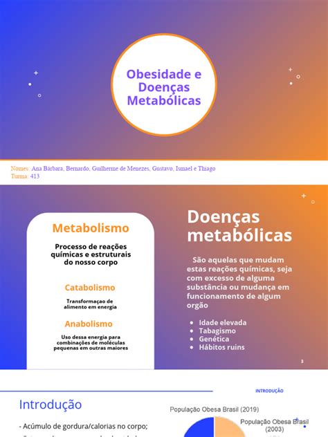 Obesidade E Doenças Metabólicas Grupo 6 Pdf Obesidade Diabetes