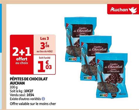 Promo Pépites De Chocolat Auchan chez Auchan iCatalogue fr