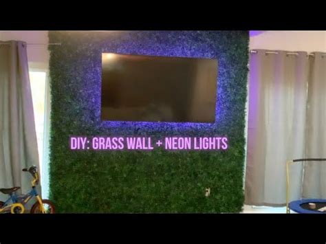 Diy Grass Wall Neon Lights Youtube