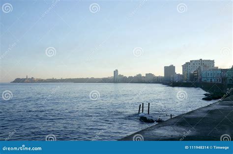 Classic View Across the Malecon Beachfront Area of Havana, Cuba, at ...