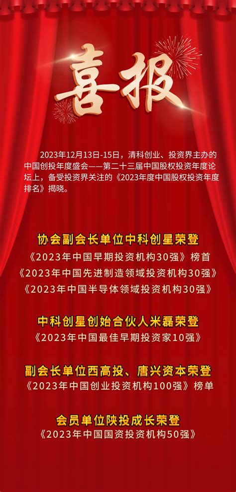 【喜报】协会多家会员单位荣登清科《2023年度中国股权投资年度排名》榜单 陕西省证券投资基金业协会