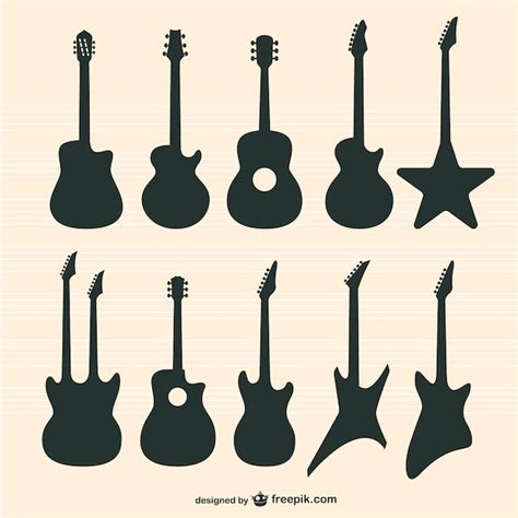 Conjunto De Vectores De Guitarras Descargar Vectores Gratis