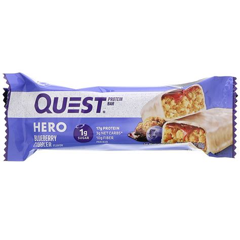 Quest Nutrition Hero Protein Bar Blueberry Cobbler 10 Bars 2 12 Oz 60 G Each Iherb