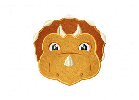 Triceratops Head Includes Both Applique And Stitched Blasto Stitch