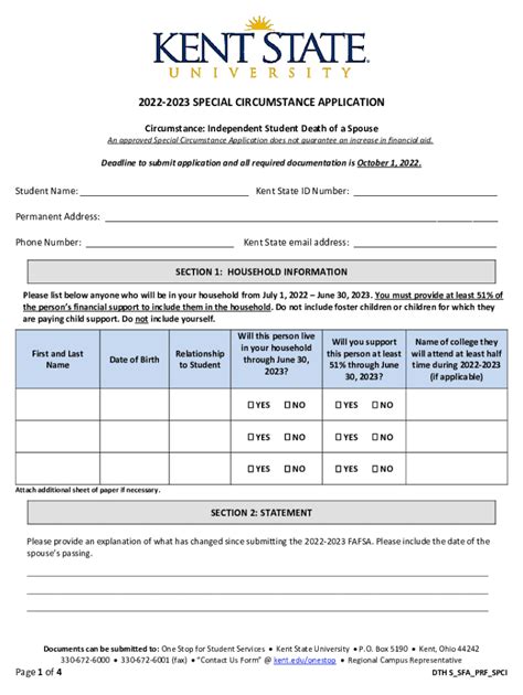 Fillable Online Special Circumstance Application For