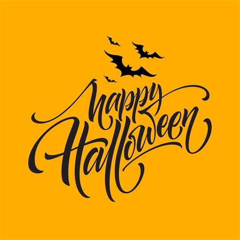 Free Vector Happy Halloween Hand Drawn Creative Calligraphy And