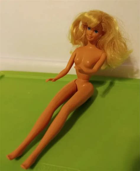 BARBIE DOLL MATTEL Blonde Blue Eyes Legs Bend 1966 Body 1976 Head