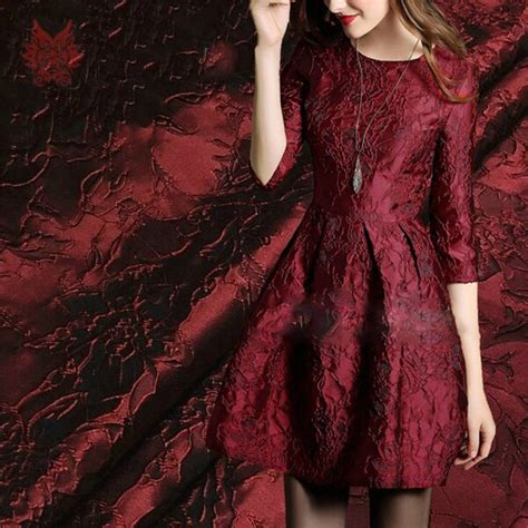 Kayla ROSE Polyester Floral Jacquard Brocade Satin Fabric By Etsy