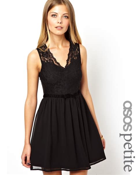 Lyst Asos Scalloped Lace Skater Dress In Black