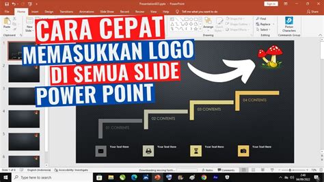 Cara Cepat Memasukkan Logo Di Semua Slide Power Point Youtube