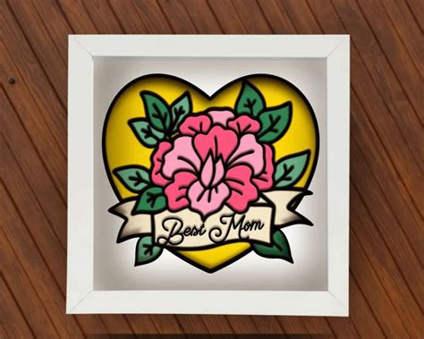 Mother S Day Shadow Box SVG For Cricut Silhouette Mom 3d Layered