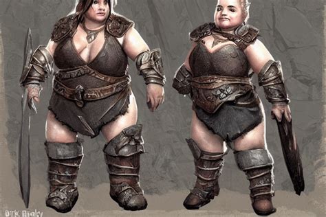 Krea Ai Robust And Chubby Female Dwarf Warrior Short Sto