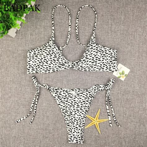 Badpak Sexy Bikini Polka Dot Print Swimwear Women Bandage Swimsuit