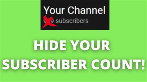 Make Your Subscriber Count Invisible How To Hide Subscriber Count On