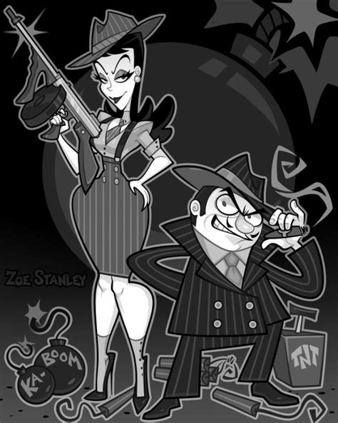 Natasha Fatale & Boris Badenov in mobster... - Zoe Stanley Arts | Classic cartoon characters ...