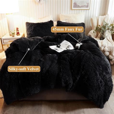 Xege Plush Shaggy Duvet Cover Luxury Ultra Soft Crystal Velvet Fuzzy