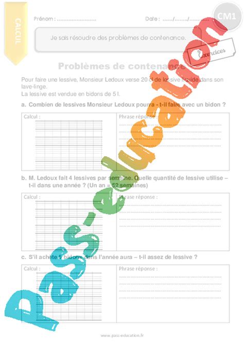 Exercices Les Contenances Cm1 A Imprimer Hot Sex Picture