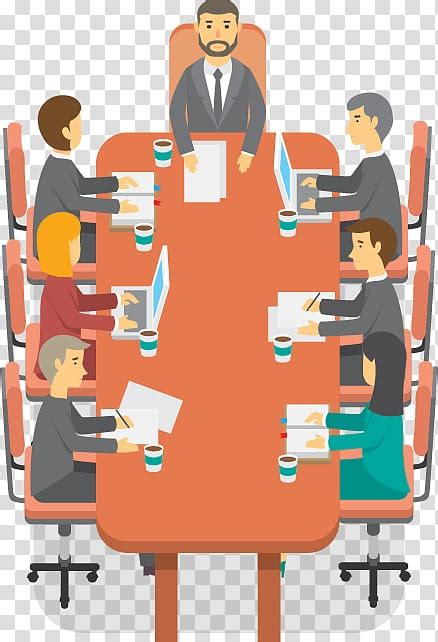 People Sitting On Conference Table Illustration Meeting Business