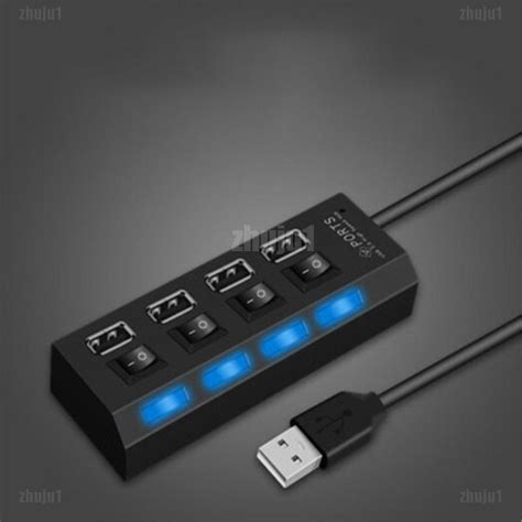 อะแดปเตอร์ Fto 4 Port Usb 20 Hub On Off Ac Power Adapter Cable สำหรับ