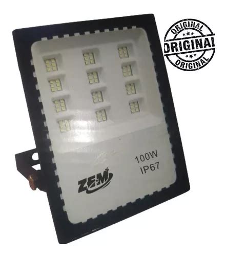 Reflector LED Bivolt de 100 W blanco frío 6500 K carcasa bivolt