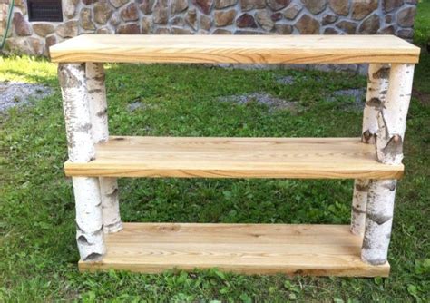 Birch Wood Three Shelf Display Birch Tree Decor Birch Craft Log