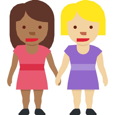 Women Holding Hands Medium Dark Skin Tone Medium Light Skin Tone Vector