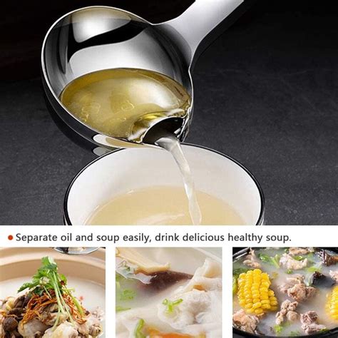 Hvanam Stainless Steel Oil Separator Soup Ladle Gravy Food Fat