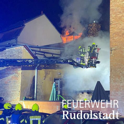 Großbrand im No 8 ehemals Kleinkunstbühne Feuerwehr Rudolstadt