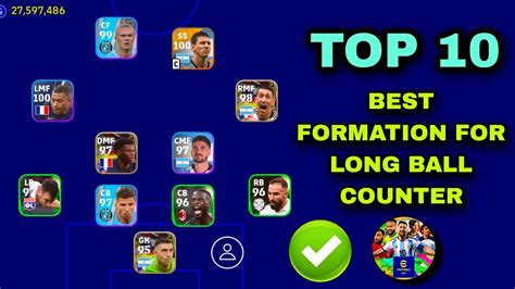 Top Best Formation For Long Ball Counter In Efootball Mobile