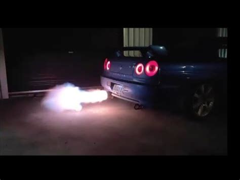 Nissan R34 Sound Compilation 2 STEP TURBO DOSE POPS AND BANGS LOUD