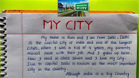 My City Essay Lines My City Delhi My City Essay In English Youtube