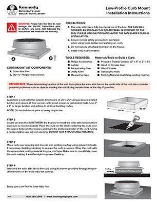 Kennedy Curb Mount Solar Attic Fan Product Info