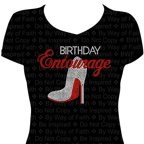 Birthday Entourage Heel Bling Rhinestone Shirt Birthday Crew Birthday