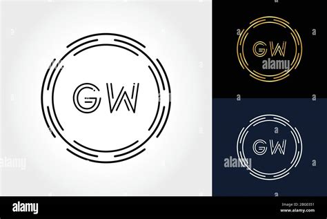 Initial Letter Gw Creative Logo Design Vector Template Digital Luxury