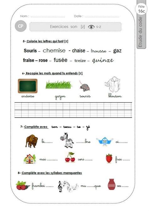 Télécharger Le Son S Et Z Ce1 Exercices dessin Bts cpi