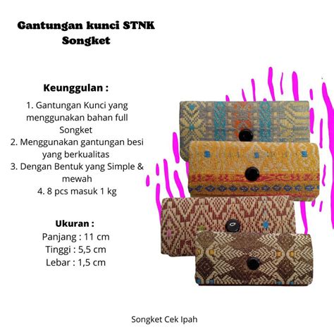 Jual Gantungan Kunci Stnk Songket Khas Palembang Berbagai Macam Motif