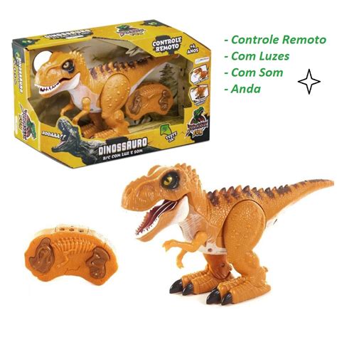 Dinossauro Controle Remoto Luz Som Movimento T Rex Brinquedo Submarino