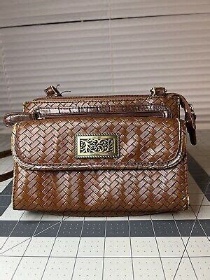 Coldwater Creek Brown Crossbody Purse Woven Faux Leather Ebay