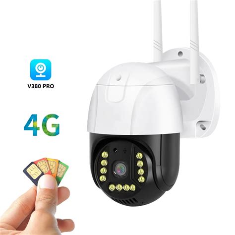 Outdoor Surveillance Camera 4g Gsm Sim V380 Pro 1080p Cloud 4x Zoom