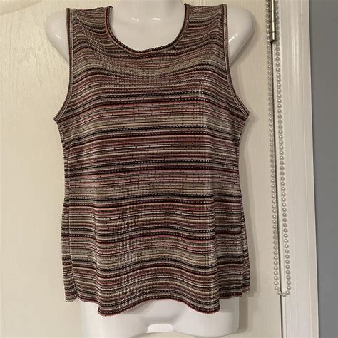 Sleeveless Blouse By Dressbarn Size M Striped Depop