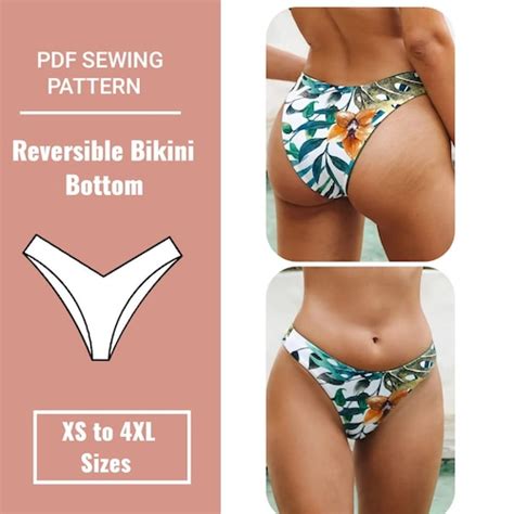 Swimsuit Pattern Reversible Bikini Bottoms Sewing Pattern Etsy